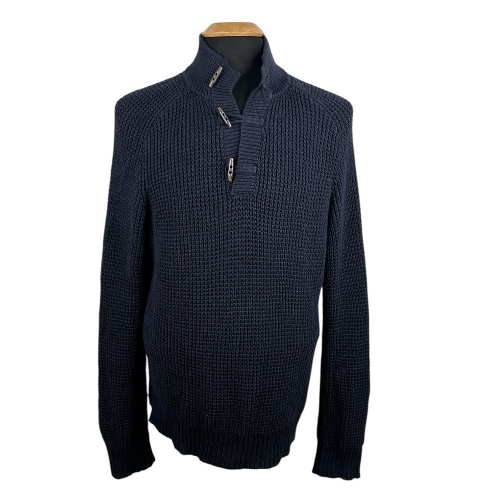 Banana Republic Navy Blue Knit Toggle Button Classic Cardigan Sweater Size Large